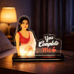 You Complete Me – Personalized Photo Acrylic LED Lamp (8×8")