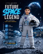 Personalized Future Space Explorer Digital Portrait for Kids | Custom Astronaut Artwork Gift