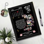 Moon Shape Photo Frame With Pen & keychain | Love Craft Gifts