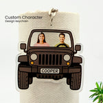 Personalized Jeep Couple Keychain