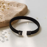 Personalized Black Initial Bracelet for Men