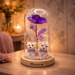 Forever Bloom Dome – Personalized Teddy Rose LED Lamp