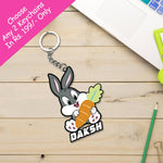 Cute Cartoon Rabbit Keychain With Name: Rabbit Keyrings | Love Craft Gifts