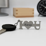 Personalized "I ❤️ U" Metal Keychain