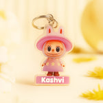 Starry Pink Hat Labubu Keychain – Custom Name