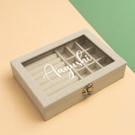 Beige Velvet Jewellery Organizer Box – Personalized with Name | Love Craft Gifts