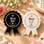 Best Husband Wife Custom Name Award Badge Set for Anniversary Gifts | Love Craft Gifts™
