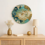 Handcrafted Luxury Resin Wall Clock – Floral Design with Metallic Accents | Home Decor by Love Craft