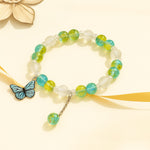 Green White Bead Bracelet Gift Box