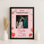 Personalized Anniversary Frame with Photo & Names – Romantic Wall Decor Gift | Love Craft Gifts