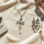 Bow Knot Pendant Necklace – Elegant Silver-Plated Jewelry for Women | Love Craft Gifts