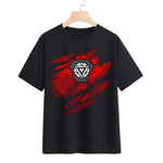 Bold Superhero Arc Reactor Graphic T-Shirt