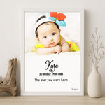 Personalized Baby Birth Frame – Custom Baby Photo with Birth Details | Unique Nursery Decor | Love Craft Gifts