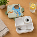 Personalized Dino Kids Lunch Box with Name | Cartoon Stainless Steel Lunch Box for School Kids 1120ML + 70ML | Love Craft Gifts™