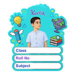 Personalized Study Theme Kids Name Slips (2x3 Inch, 28 Stickers) – Custom Name & Photo School Labels | Love Craft Gifts