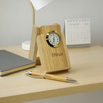 Personalized Wooden Desk Clock Pen Holder | Love Craft Gifts