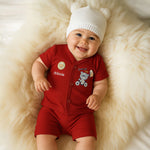 Soft Cotton Baby Night Suit Set (0–18 Months) – Red Color | Love Craft Gifts