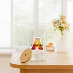 Custom Glass Tumbler with Straw & Bamboo Lid | Personalized with Name & Initial | Love Craft Gifts