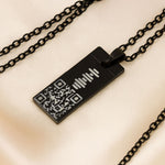 Custom Voice QR Code & Name Engraved Black Pendant Necklace | Love Craft Gifts