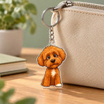 Cute Dog Character Keychain 2x2" with Cartoon Puppy Design | Love Craft Gifts™