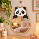Cute Panda Hanging Wall Decor 9x14" with Silver Acrylic Sheet | Love Craft Gifts™