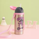Scooter Gang Personalized Kids Water Bottle | Stainless Steel | Leakproof Straw Sipper with Strap | Love Craft Gifts