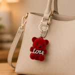 Cute Teddy Bear Love Keychain – Adorable Soft Plush Bag Charm Gift for Girls & Couples (Standard Gift Size) | Love Craft Gifts™