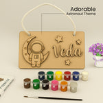 DIY Wooden Nameplate for Kids – Astronaut & Unicorn (4x8") | Love Craft Gifts