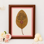 Handmade Leaf Art Frame with Love Quote – Nature-Inspired Wall Decor Gift | Love Craft Gifts