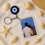 Personalized Evil Eye Keychain with Photo & Message | Love Craft Gifts