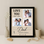Personalized "Love You Dad" Photo Frame with Custom Text & 3-Photo Collage | Love Craft Gifts