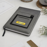 Personalized Grey Notebook with Pen Holder | Love Craft Gifts