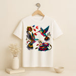 Colorful Hummingbird Floral T-Shirt – Nature-Inspired Art Print Tee | Love Craft Gifts
