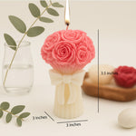 Rose Bouquet Scented Candle – Romantic Flower Wax Decor with Bow Base | Love Craft Gifts