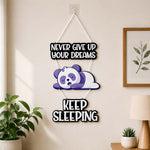 Funny Sleeping Panda Quote Wall Hanging 9x12" | Humorous Bedroom Decor | Love Craft Gifts™