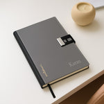 Personalized Grey Notebook with Metallic Buckle | Love Craft Gifts