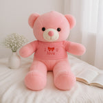 Pink Love Teddy Bear with "I ❤️ U" T-Shirt – Soft Plush Gift for Valentine's, Kids & Couples | Love Craft Gifts