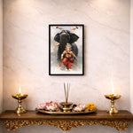 Lord Ganesha Spiritual Wall Frame with Sacred Elephant Artwork – Devotional Home Temple Wall Art | Love Craft Gifts