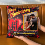 Personalized Happy Anniversary Cushion with Custom Photo | Love Craft Gifts