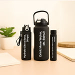 Personalized Black Water Bottle Set | Love Craft Gifts