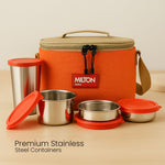 Milton Premium Stainless Steel Lunch Box Set with 4 Containers & Insulated Carry Bag | Love Craft Gifts