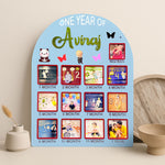 One Year Baby Milestone Photo Frame | Personalized Toddler Memory Board | Newborn to 1 Year Growth Chart Gift | Love Craft Gifts