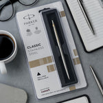 Parker Classic Stainless Steel Ball Pen - Silver with Gold Trim | Love Craft Gifts