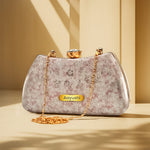 Personalized Floral Party Clutch with Crystal Knob Lock | Love Craft Gifts