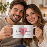 Personalized Couple Matching Mug Set of 2 | Custom Names & Date Gift | Love Craft Gifts™