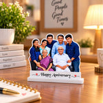 Personalized Family Anniversary Photo Table Stand | Custom Family Keepsake Gift for Parents | Love Craft Gifts™