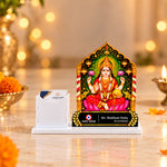Personalized Goddess Lakshmi Desk Stand with Visiting Card Holder 10x7" | Corporate Gift | Love Craft Gifts™