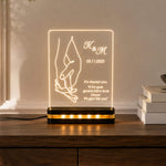 Personalized Holding Hands LED Acrylic Lamp 8x8″ | Couple Initials & Date | Love Craft Gifts™