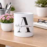 Personalized Initial & Name Ceramic Mug 250ml | Custom Monogram Gift | Love Craft Gifts™