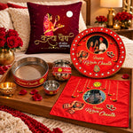 Personalized Karwa Chauth Pooja Set with Music & Light Thali | Love Craft Gifts™